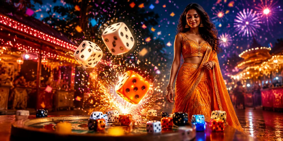 Kerala night market with dice game